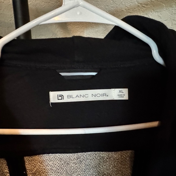 Blanc Noir Black Hooded Moto Style Jacket - Picture 5 of 9